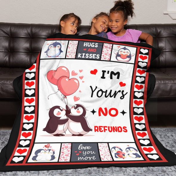 Penguin Blanket Fleece Throw Blanket Super Soft Warm Gifts for Baby Girls Boys Kids Mom Grandma Room Decor