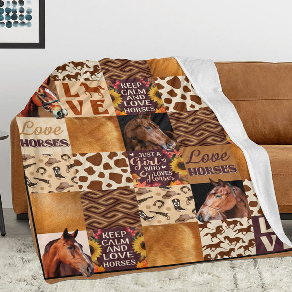 Horse Blanket Gift for Women Girl Who Loves Horses for Sofa Couch Bed Room Birthday Decor Bed Travel