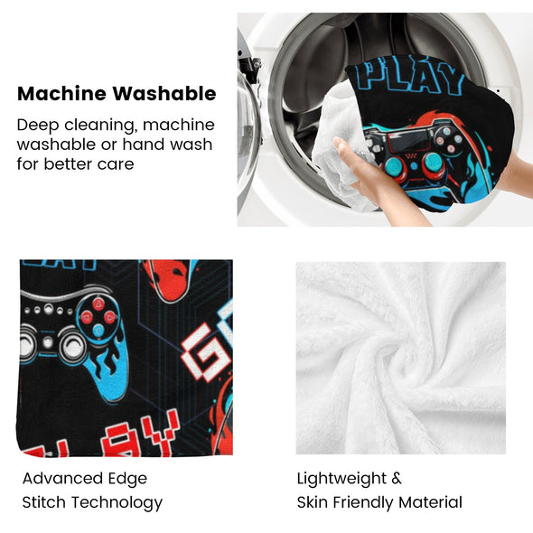 Gamer Blanket Fleece Throw Blanket Super Soft Warm Gifts for Baby Girls Boys Kids Mom Grandma Room Decor