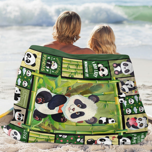 Panda Pattern Blanket Fleece Throw Blanket Super Soft Warm Gifts for Baby Girls Boys Kids Mom Grandma Room Decor