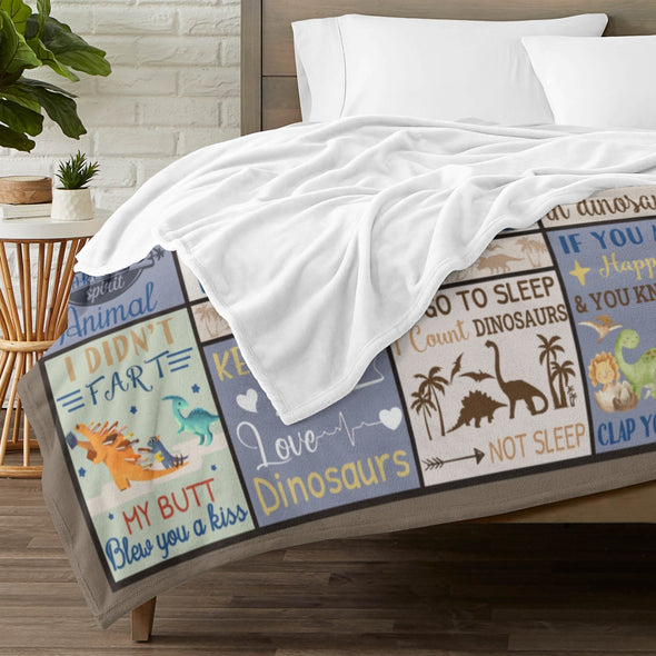 Dinosaur Blanket for Boys Kids Soft Flannel Blanket for Children's Toys are Suitable for Beds, Sofas and School Lunch Break-2-hml Balnket