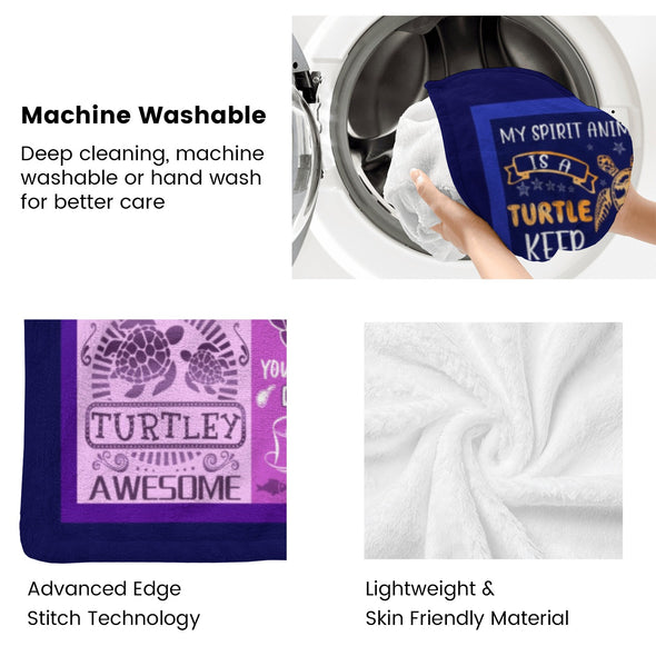 Turtle Pattern Blanket Fleece Throw Blanket Super Soft Warm Gifts for Baby Girls Boys Kids Mom Grandma Room Decor