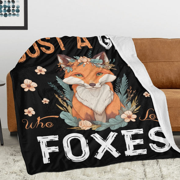 Fox Pattern Blanket Fleece Throw Blanket Super Soft Warm Gifts for Baby Girls Boys Kids Mom Grandma Room Decor