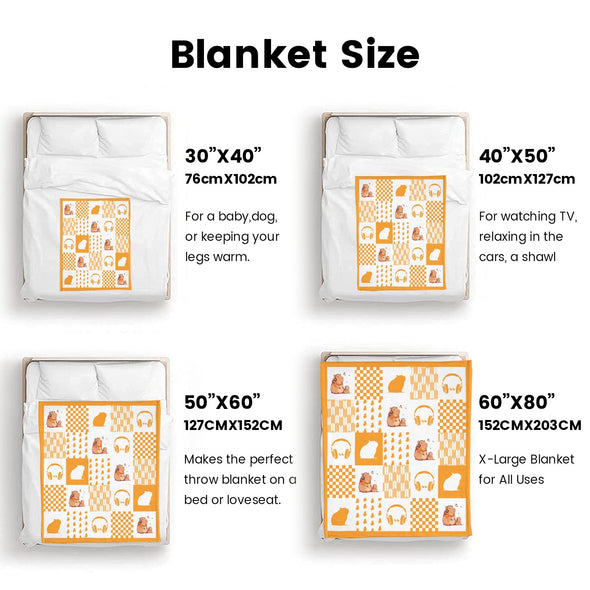 Capybara Pattern Blanket Fleece Throw Blanket Super Soft Warm Gifts for Baby Girls Boys Kids Mom Grandma Room Decor