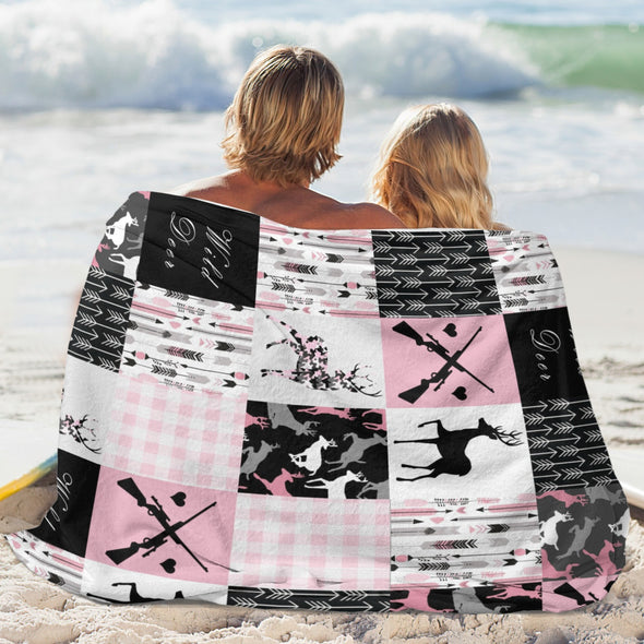 Deer Pattern Blanket Fleece Throw Blanket Super Soft Warm Gifts for Baby Girls Boys Kids Mom Grandma Room Decor