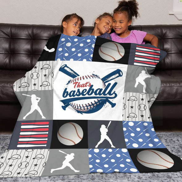 Baseball Pattern Blanket Fleece Throw Blanket Super Soft Warm Gifts for Baby Girls Boys Kids Mom Grandma Room Decor