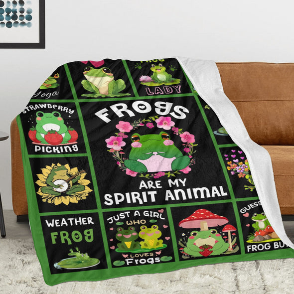 Frog Pattern Blanket Fleece Throw Blanket Super Soft Warm Gifts for Baby Girls Boys Kids Mom Grandma Room Decor