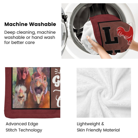 Chicken Pattern Blanket Fleece Throw Blanket Super Soft Warm Gifts for Baby Girls Boys Kids Mom Grandma Room Decor