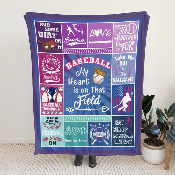 Baseball Pattern Blanket Fleece Throw Blanket Super Soft Warm Gifts for Baby Girls Boys Kids Mom Grandma Room Decor