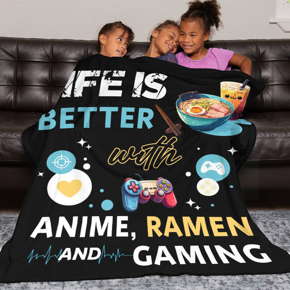 Gamer Blanket Fleece Throw Blanket Super Soft Warm Gifts for Baby Girls Boys Kids Mom Grandma Room Decor