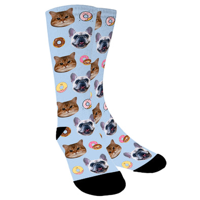 Custom Photo Donuts Socks for Men Women Unisex - amlion