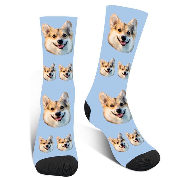 Custom Photo Pet's Face Colorful Socks - amlion