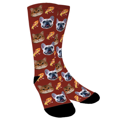 Custom Photo Pizza Socks for Men Women Unisex - amlion