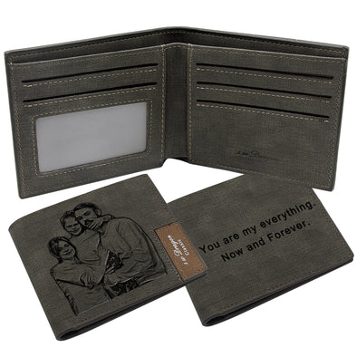 Personalized Engraved Wallet,  Custom Photo Men Wallets for Dad Boyfriend Son Him