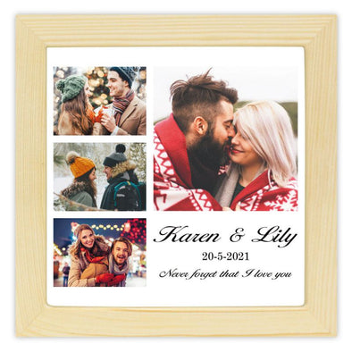 Personalized Frame Gift with 4 Photo for Lover, Customized Photo Frames
