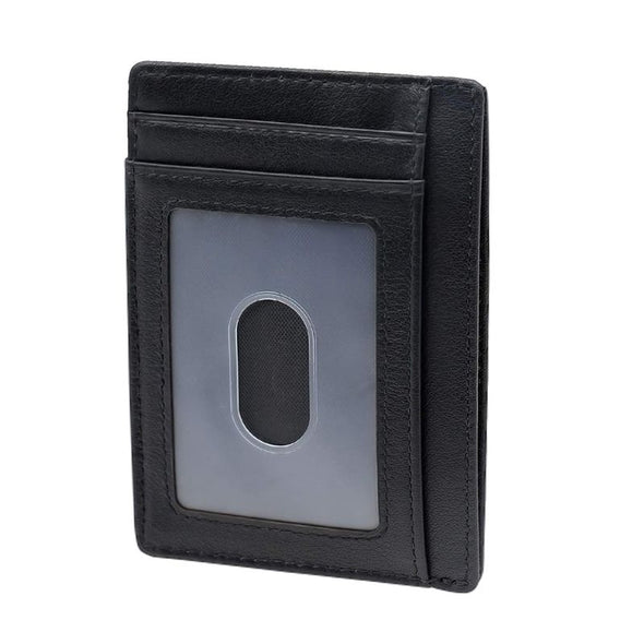 Minimalist Wallet for Men,RFID Blocking, Bifold Slim Front Pocket Wallet with Money Clip-Black
