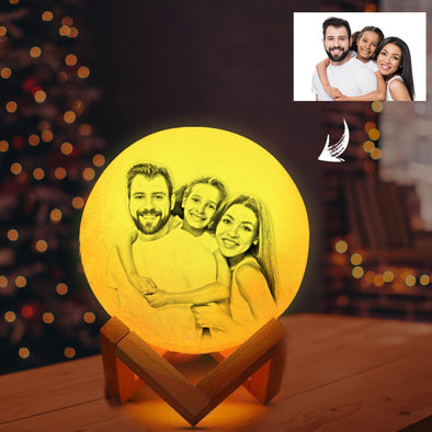 Mothers Day Gift Ideas Custom Moon Lamp With Engraved Picture(10-20CM) - amlion