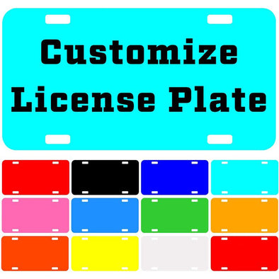 Personalized License Plate with Your Image, Custom Metal Novelty Car Tag-Cyan, 12" x 6"