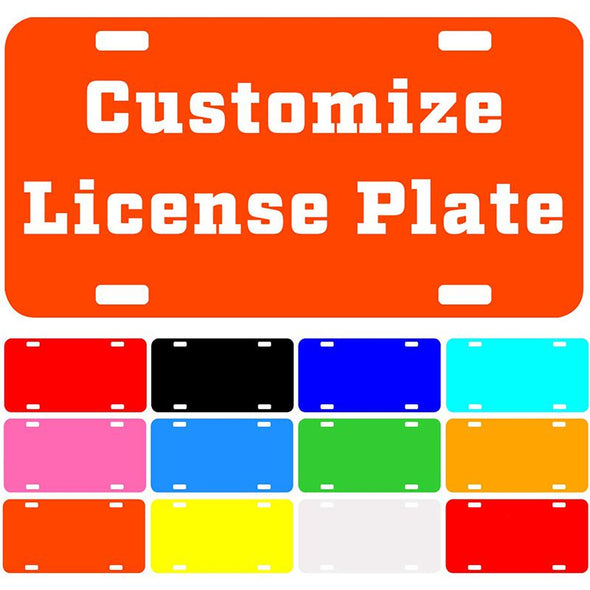 Personalized License Plate with Your Image, Custom Metal Novelty Car Tag-Orange, 12" x 6"
