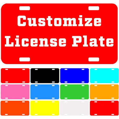 Personalized License Plate with Your Image, Custom Metal Novelty Car Tag-Red, 12" x 6"