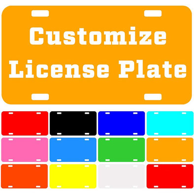 Personalized License Plate with Your Image, Custom Metal Novelty Car Tag-Yellow, 12" x 6"
