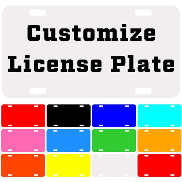 Custom License Plate with Your Image, Personalized Metal Novelty Car Tag-White, 12" x 6"
