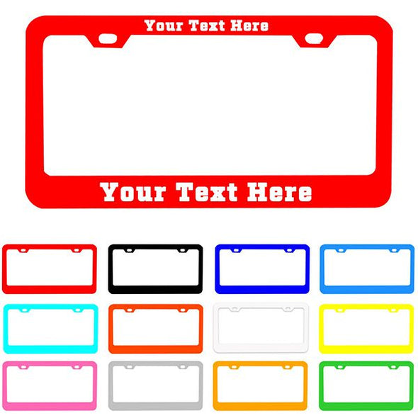 Personalized License Plate Frame with Text,12"x6",Red