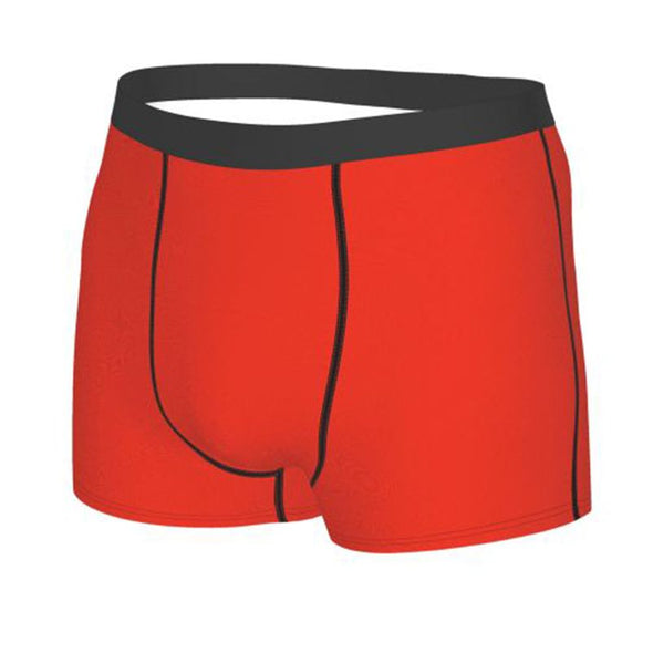 Custom Photo Zipper Face Men's Boxer Briefs, Personalized Girlfriend Face Boxer Underwear- Red
