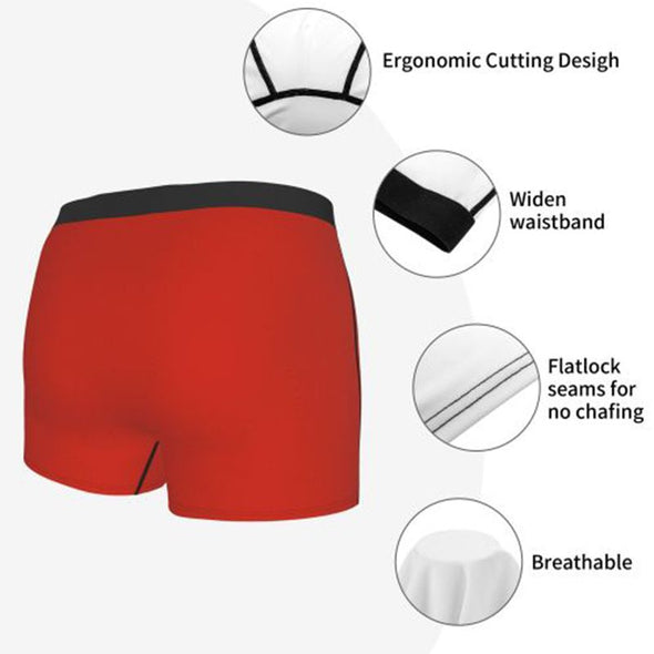 Custom Photo Men's Boxers Briefs With Your Face, Personalized Girlfriend Face Boxer Underwear