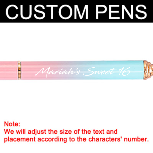 Personalized Diamond Pens with Name, Custom Ballpoint Pen 12 Pack Bulk for Women Girls Her Teacher Mother's Day Gift