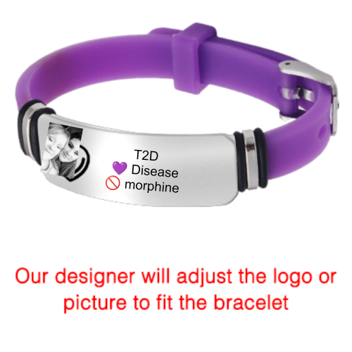 Personalized Medical Alert Bracelets, Custom Engraved Photo/Loge/Text Silicone Bracelets for Men Women