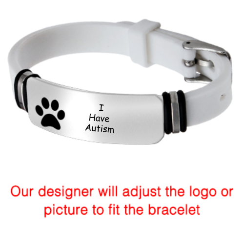 Personalized Medical Alert Bracelets, Custom Engraved Photo/Loge/Text Silicone Bracelets for Men Women
