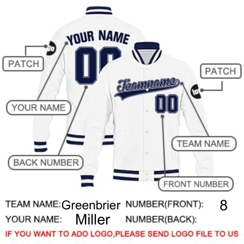 Custom Varsity Baseball Jacket Personalized Team Name Number Sport Jackets for Men Women Youth