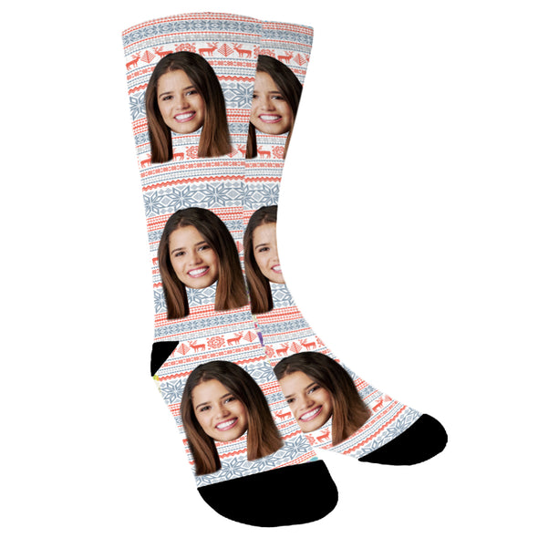 Custom Face With Different Patterns Photo Socks - amlion