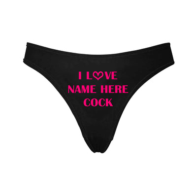 Personalized Name's Cock Black Thong Panty - amlion