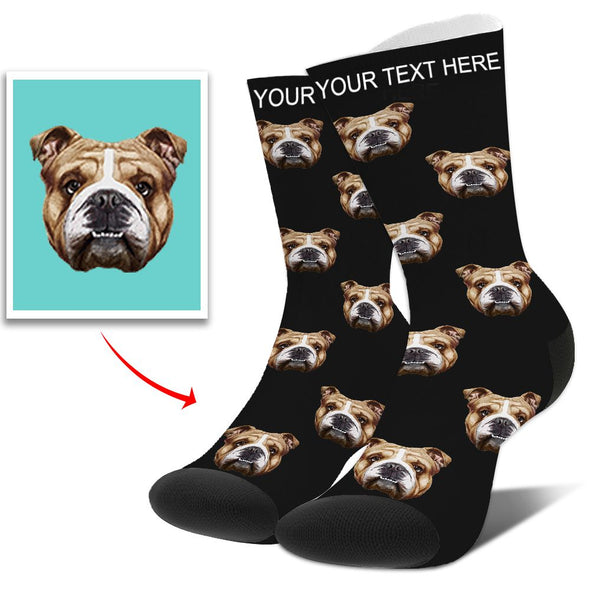 Custom  Photo Funny Dog Cat Socks for Men Women Unisex