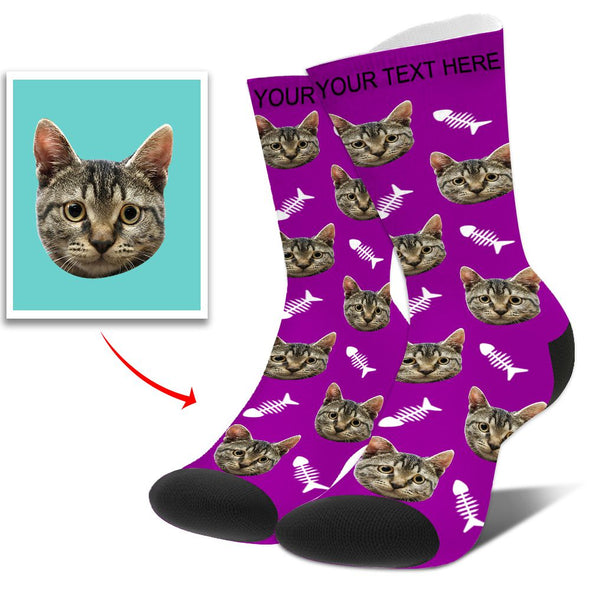 Personalized Funny Photo Face Socks With  Dog, Cat, Other Pets Face Photo into Socks