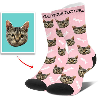 Personalized Funny Photo Socks With  Dog, Cat, Other Pets Face Photo into Socks