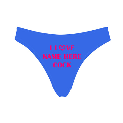 Personalized Name's Cock Blue Thong Panty - amlion