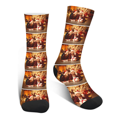 Custom Personalized Family Photo Crew Socks for Men Women Unisex Medium - amlion
