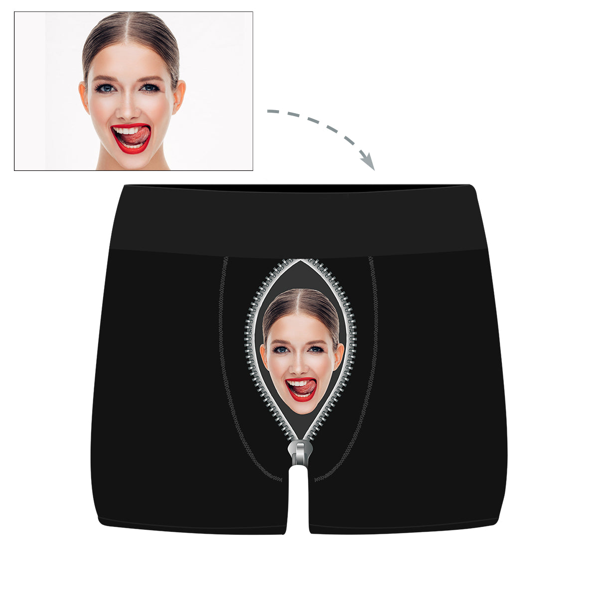 Your Face on Custom Men's Boxers, Personalized Girlfriend Face Boxer U ...