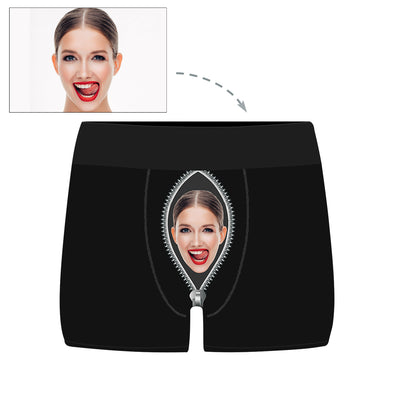 Your Face on Custom Men's Boxers with Zipper - amlion