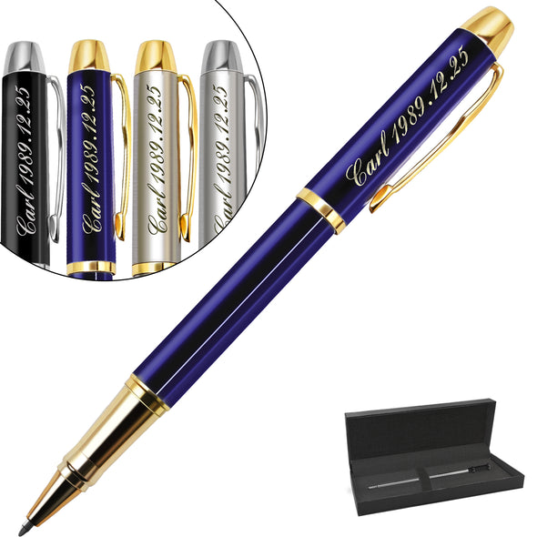 Amlion  Personalized Pens,Custom Engraved Ballpoint Pen,Perfect for Birthday,Business,Party with Name, Slogan or Logo-Black Ink,0.7mm-Blue - amlion