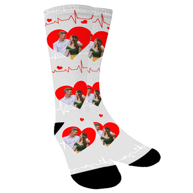 Custom Photo Heart Socks for Men Women Unisex - amlion