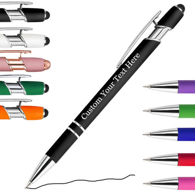 Personalized Pens with Stylus,Custom Engraving Ballpoint Pens for Your Back to School Supplies,Black Ink