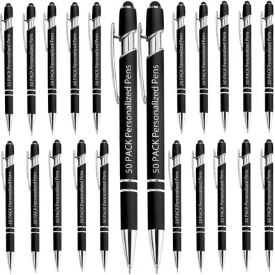 Personalized Pens Bulk with Stylus Tip,Custom Engraving Ballpoint Pens,Black Ink