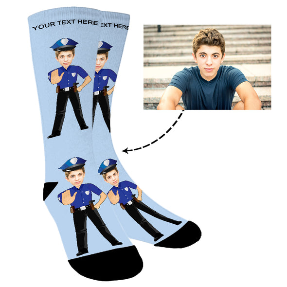 Custom Police Photo Socks for Men Women Unisex - amlion