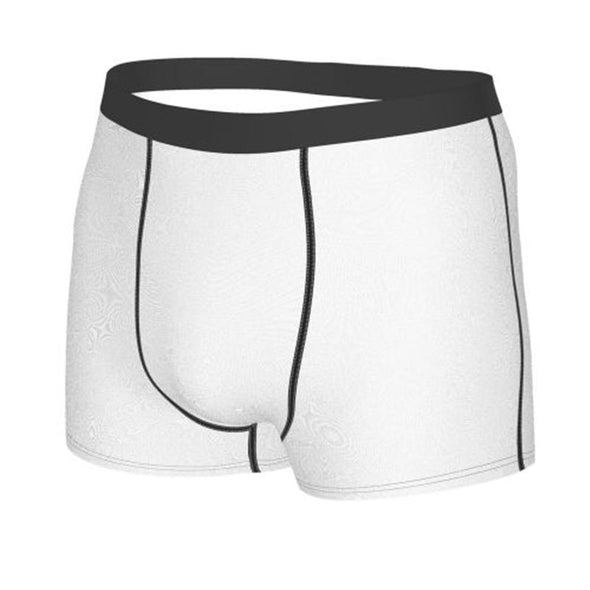 Men's Personalized "Property of" Name White Boxer Briefs, Custom Boxer Underwear for Him