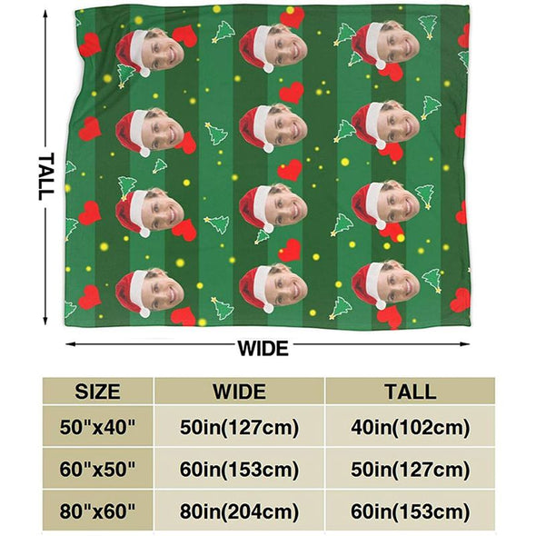Custom Face Blanket with Photos,Christmas Photo Blanket Personalized with Picture