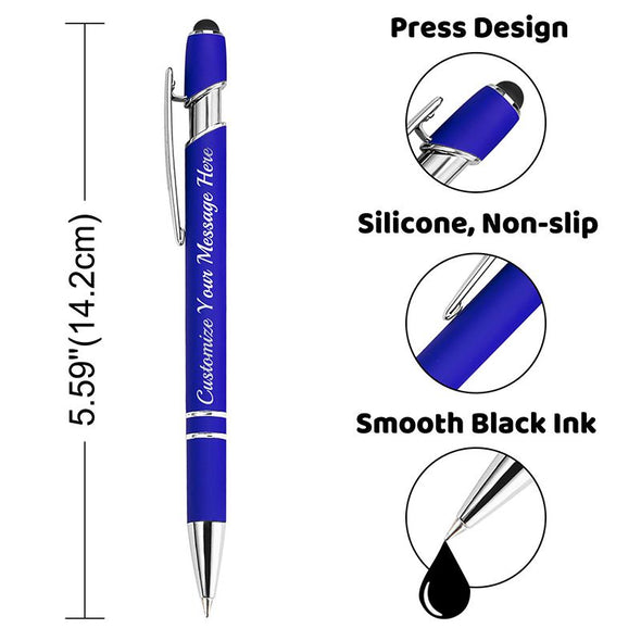 Personalized Pens with Stylus,Custom Engraving Ballpoint Pens for Your Back to School Supplies,Black Ink